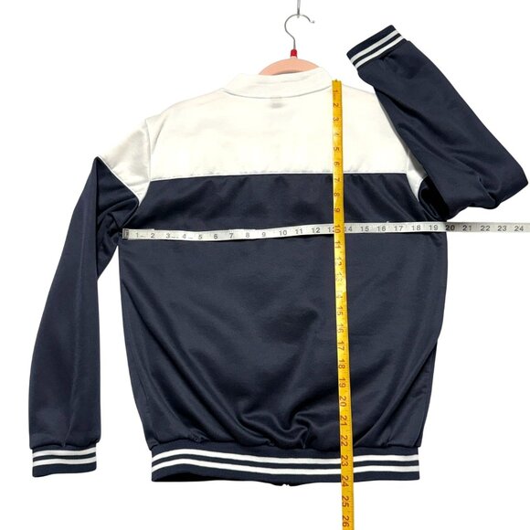 Guess 03 Boys Size L Full-Zip Navy White Jacket Embroidered Logos Side Pockets - Picture 4 of 7
